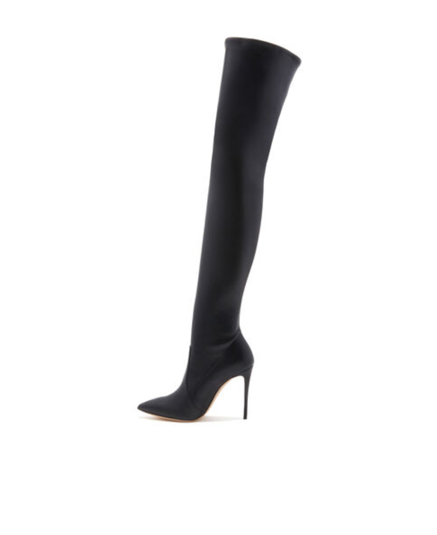 Casadei Suede Blade Over-the-knee Boots 100 In Black
