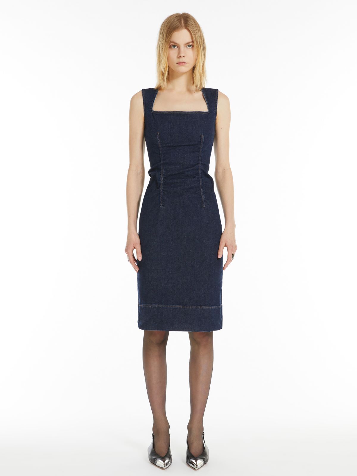 SPORTMAX SLEEVELESS DENIM DRESS 