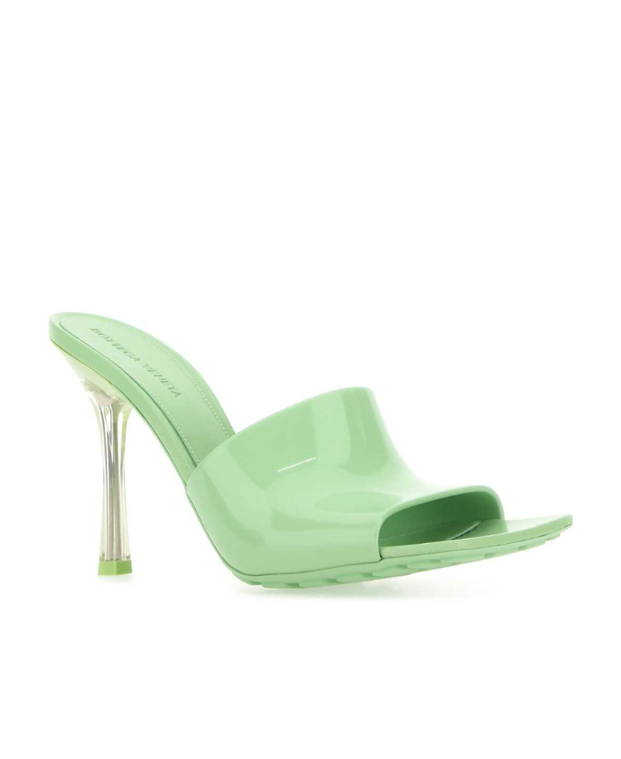 Bottega Veneta Stretch Mules With Squared Toe And Stiletto Heel In Green