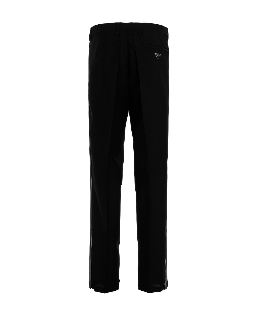 Prada Mens Black Slim-fit Straight-leg Woven Trousers In Black