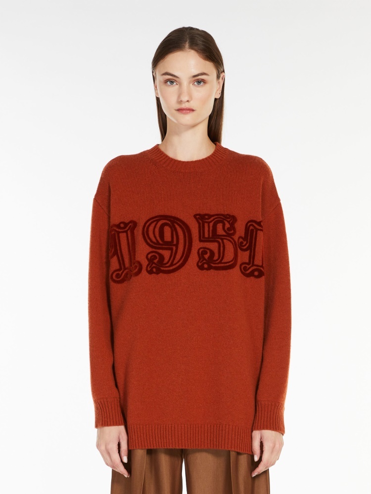 Max Mara Long-sleeved Sweater In Brown