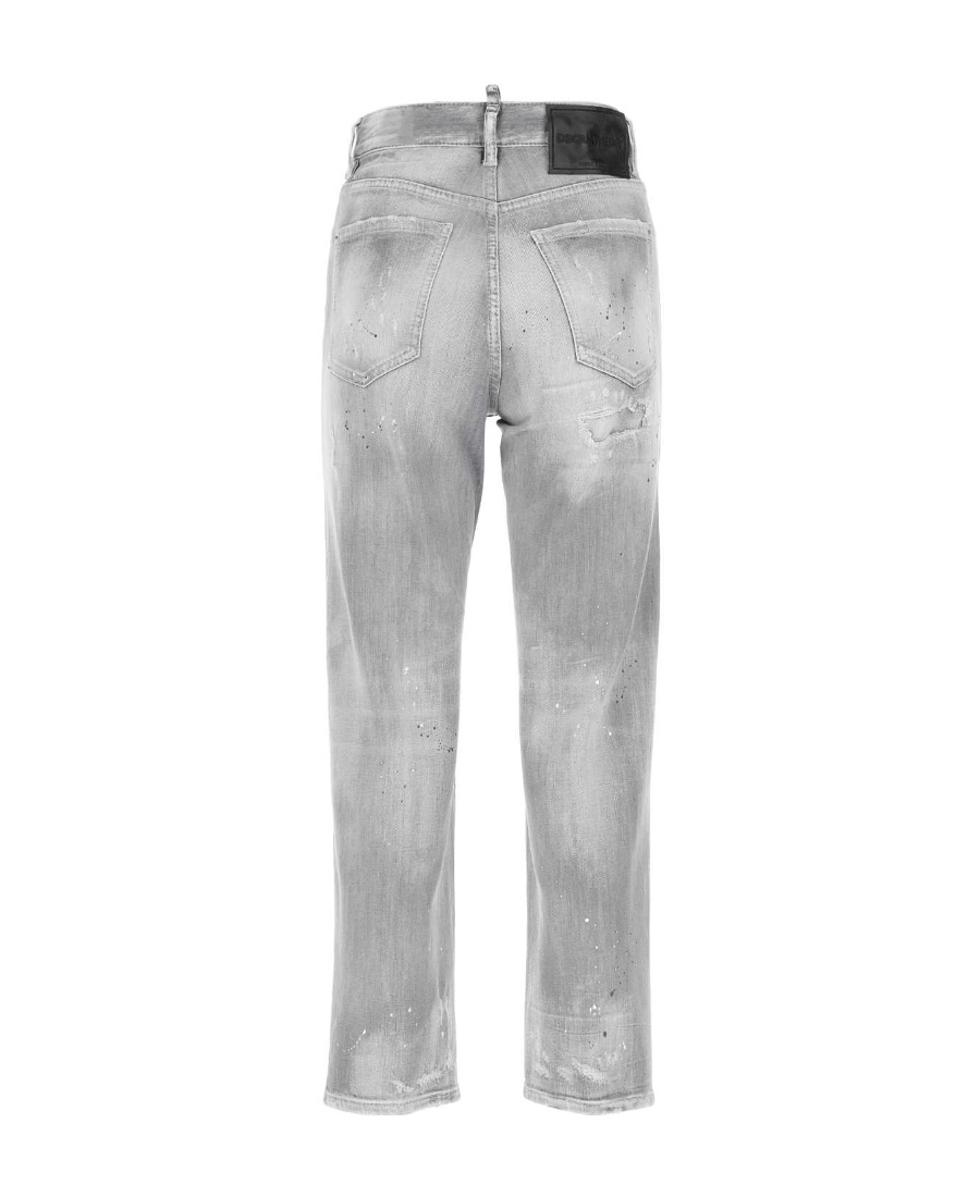Dsquared2 Grey Stretch Denim Boston Jeans In Gray