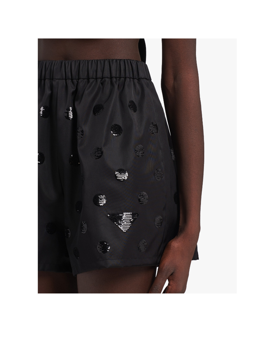 Prada Re-nylon Sequinned Shorts In Black
