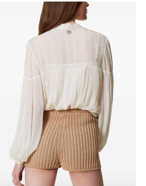Shop Twinset Striped Jacquard Blouse