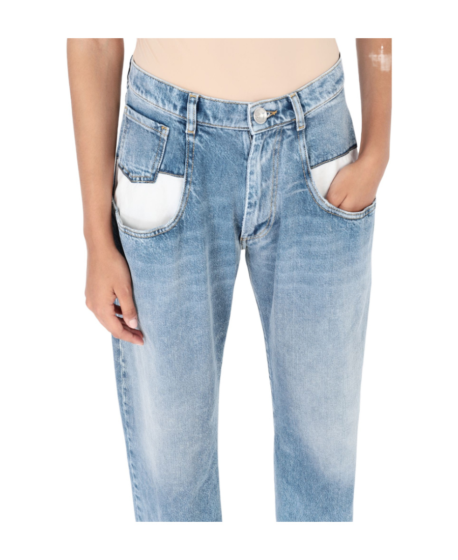 Maison Margiela Blue Jeans With Contrast Pockets In Blue