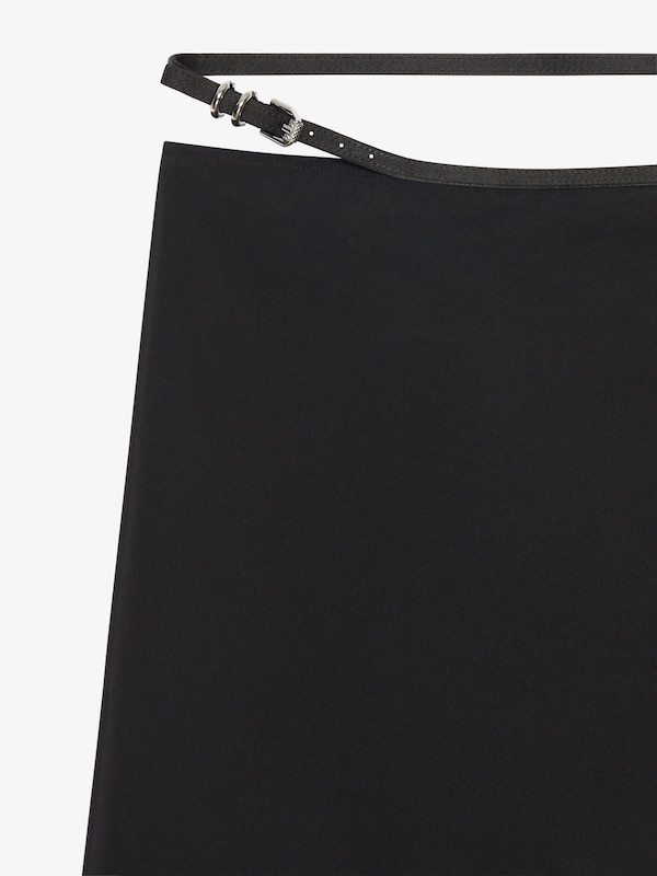 Givenchy Rebellious Wrap Skirt With Belted Waist In Black