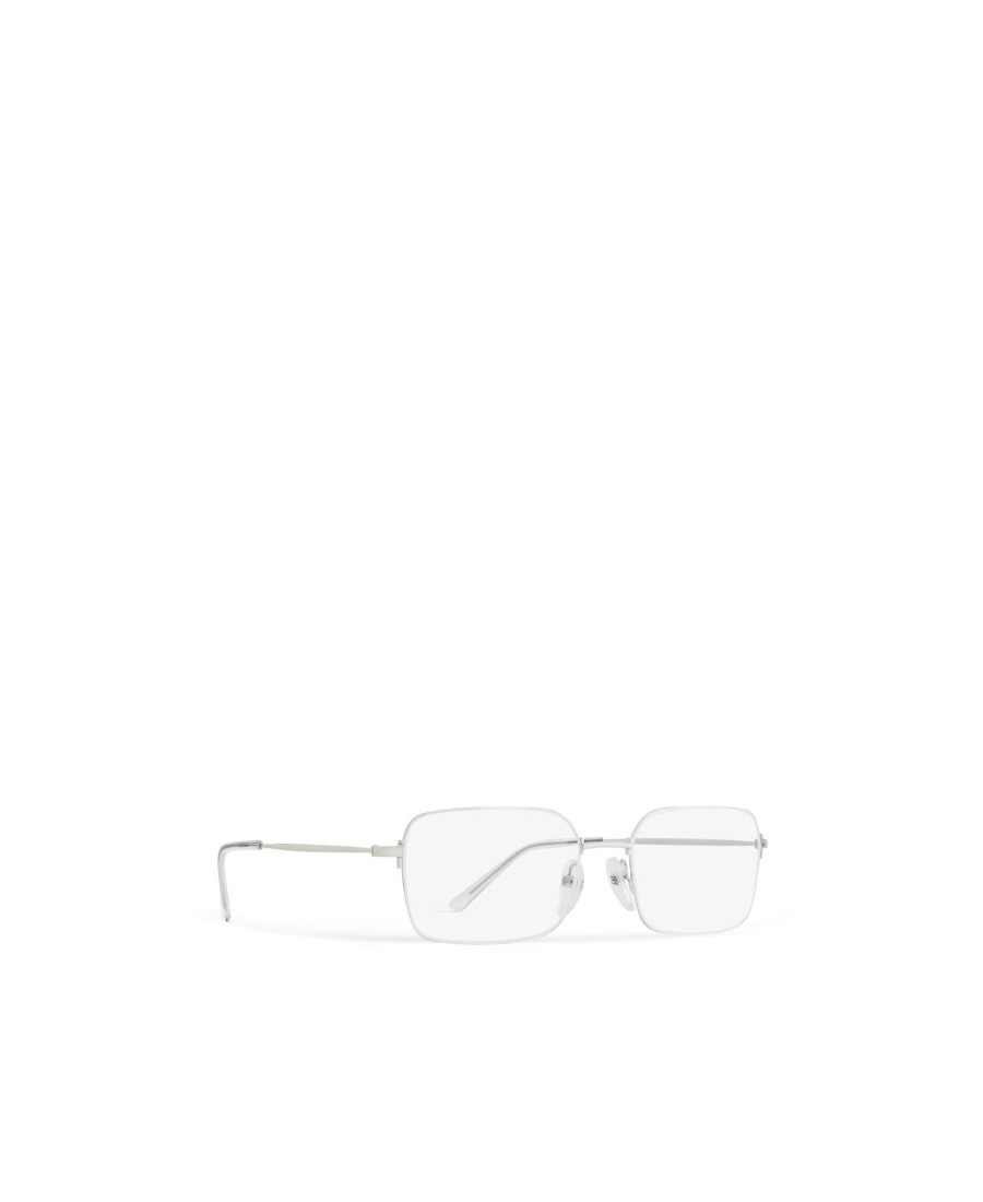 Balenciaga Rectangle Rimless Glasses In White