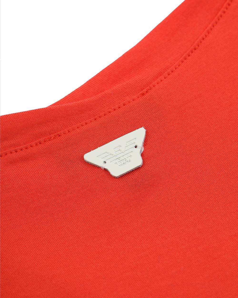Shop Armani Jeans Round-necked Logo T-shirt In Red