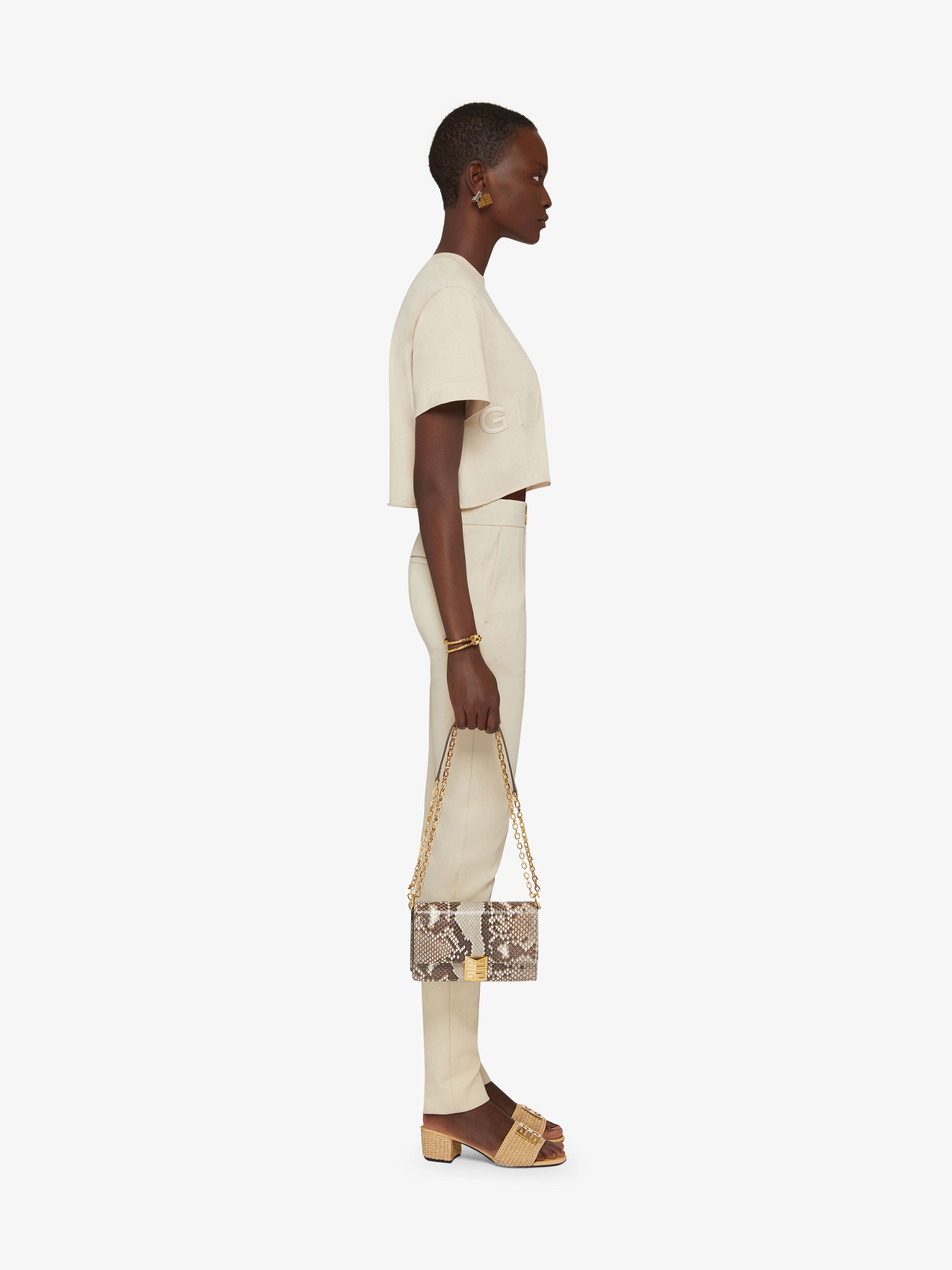 Givenchy Fuseau Gold-tone Detailed Trousers In Nude