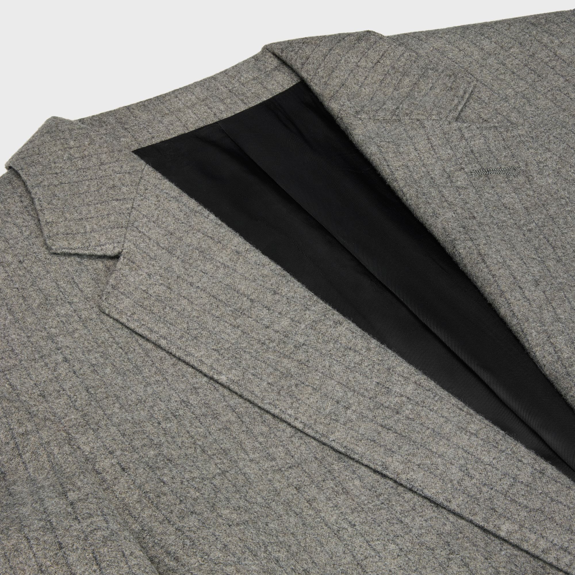 Celine Classic Striped Flannel Jacket In Gray