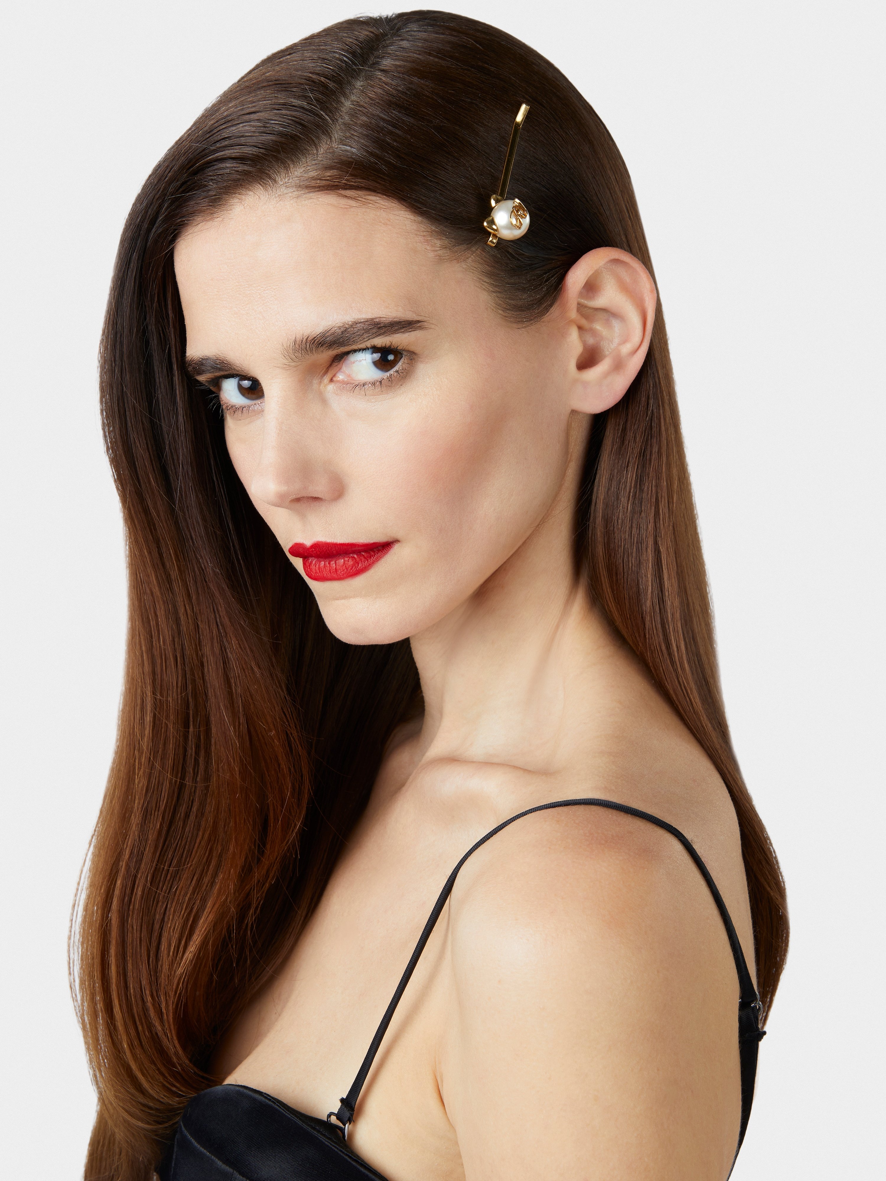 Roger Vivier Cat Shape Hair Clip In Yellow