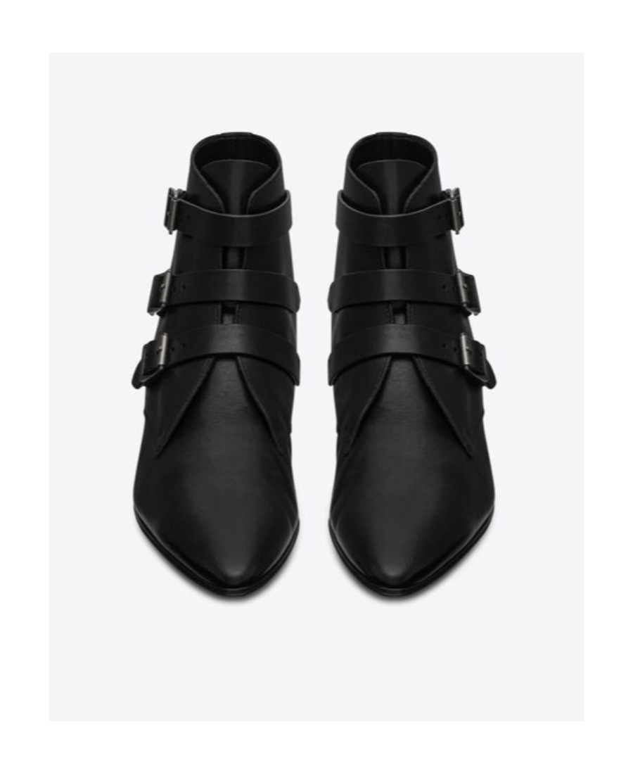 Saint Laurent Black Gothic Manito Boots For Men In Black