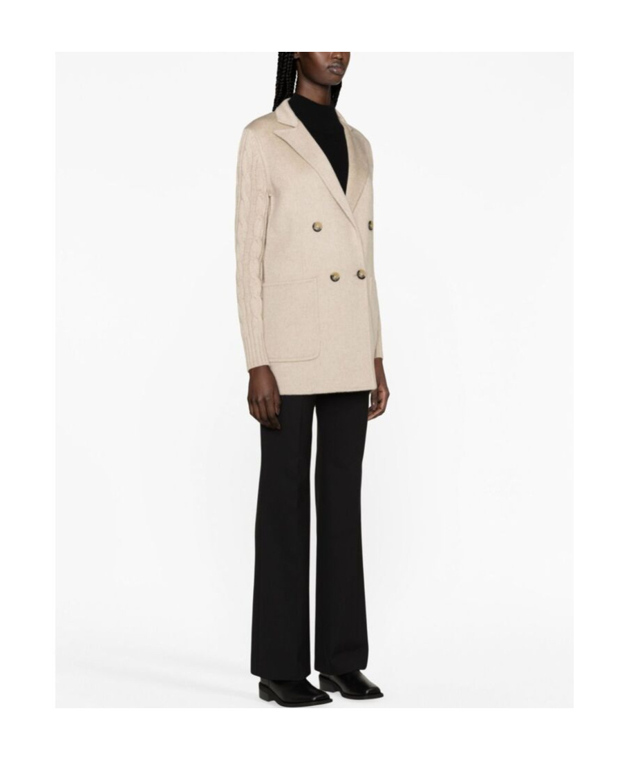 Max Mara Double-breasted Wool Cashmere Casual Jacket In Nude