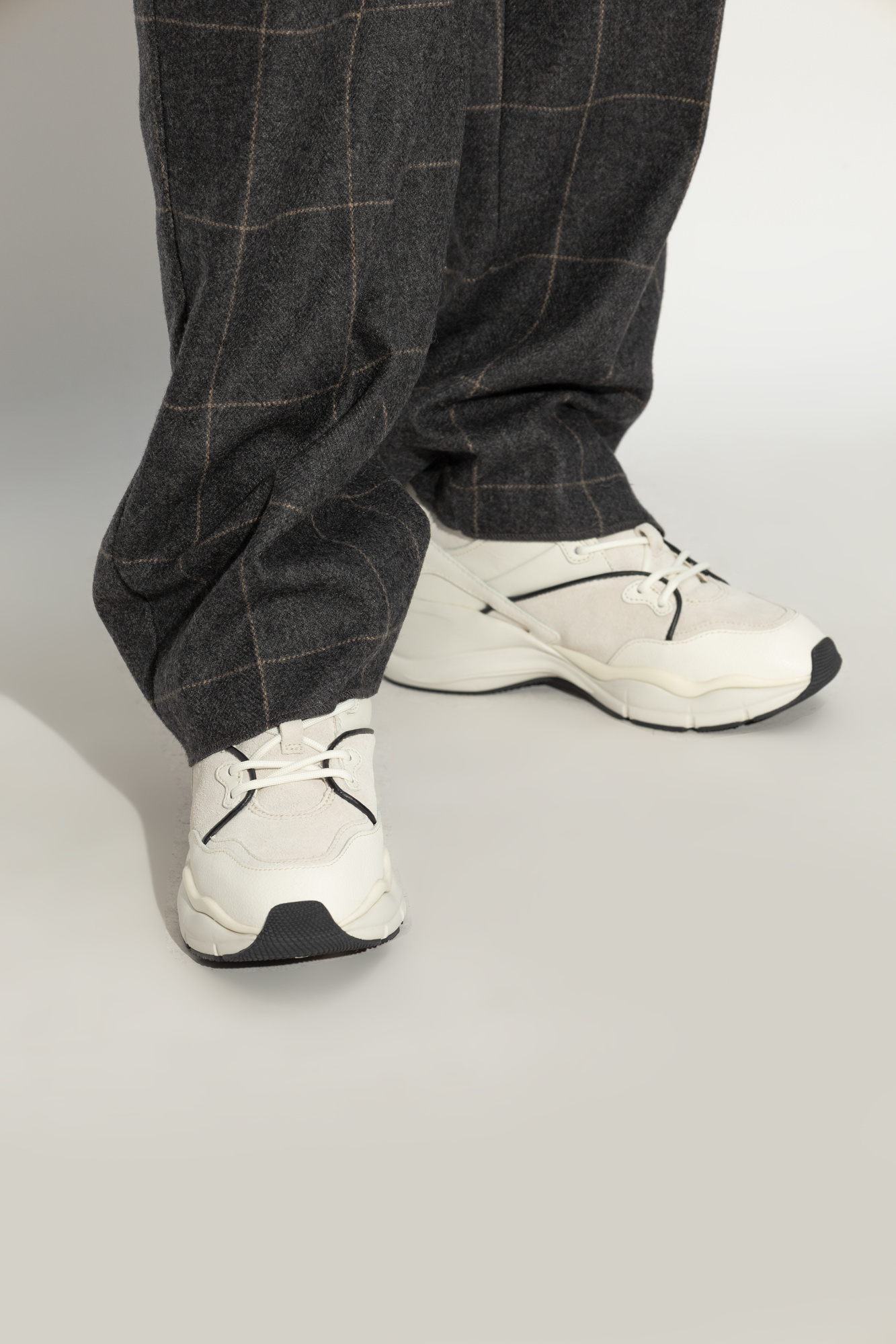 Emporio Armani Round-head Sneakers In White