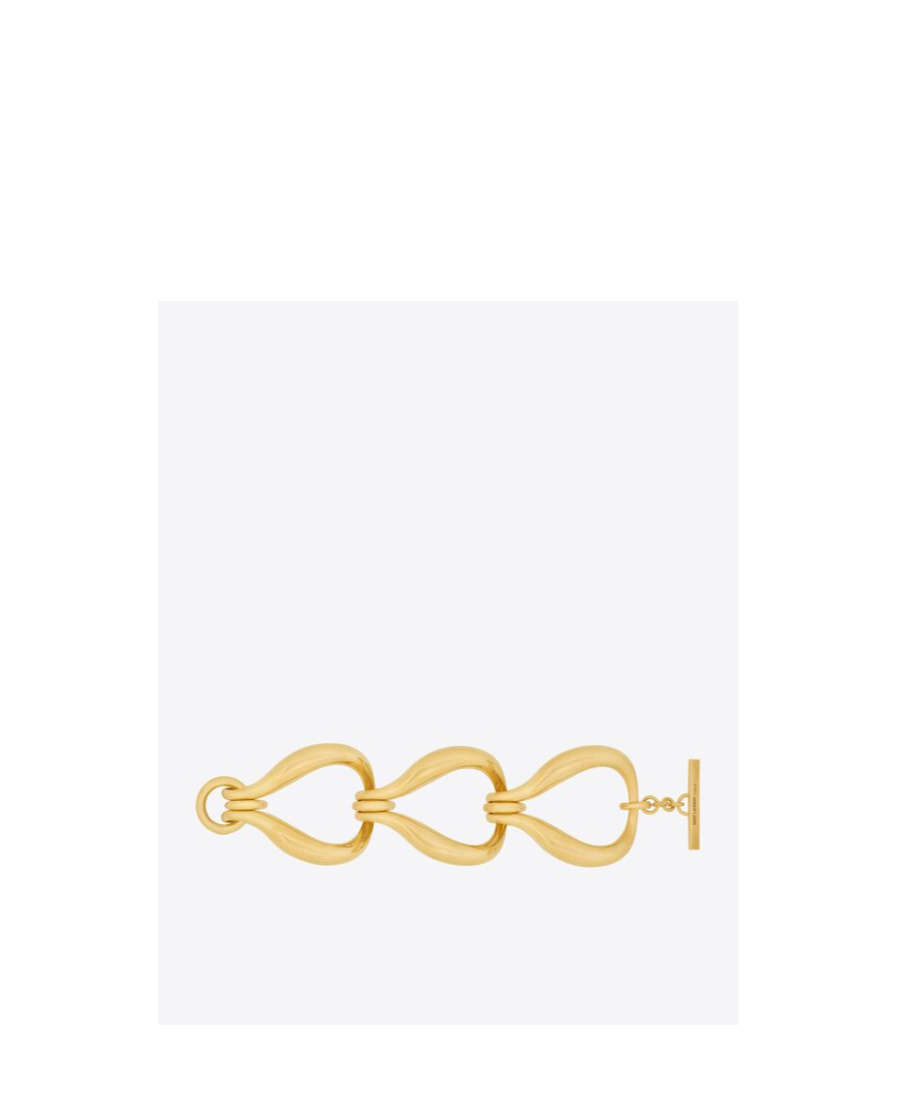 Saint Laurent Oversized Hook-chain Bracelet In Yellow