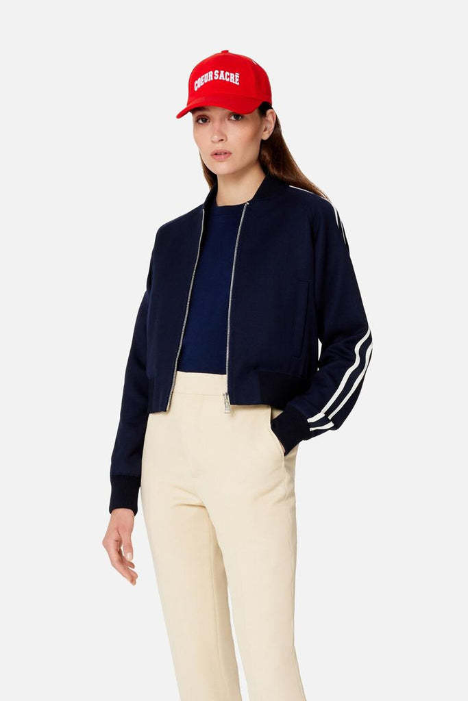 Ami Alexandre Mattiussi Stripe-trim Track Jacket In Black