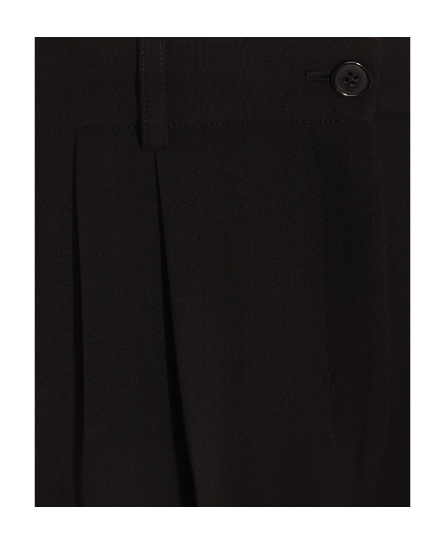 The Row Baguette Pleated Wide-leg Trousers In Black