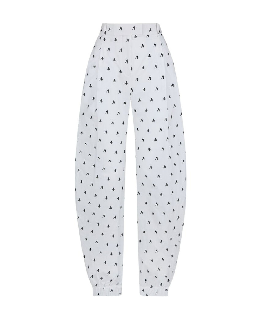 Shop Attico The Rey High Waist Wide Leg Trousers In White