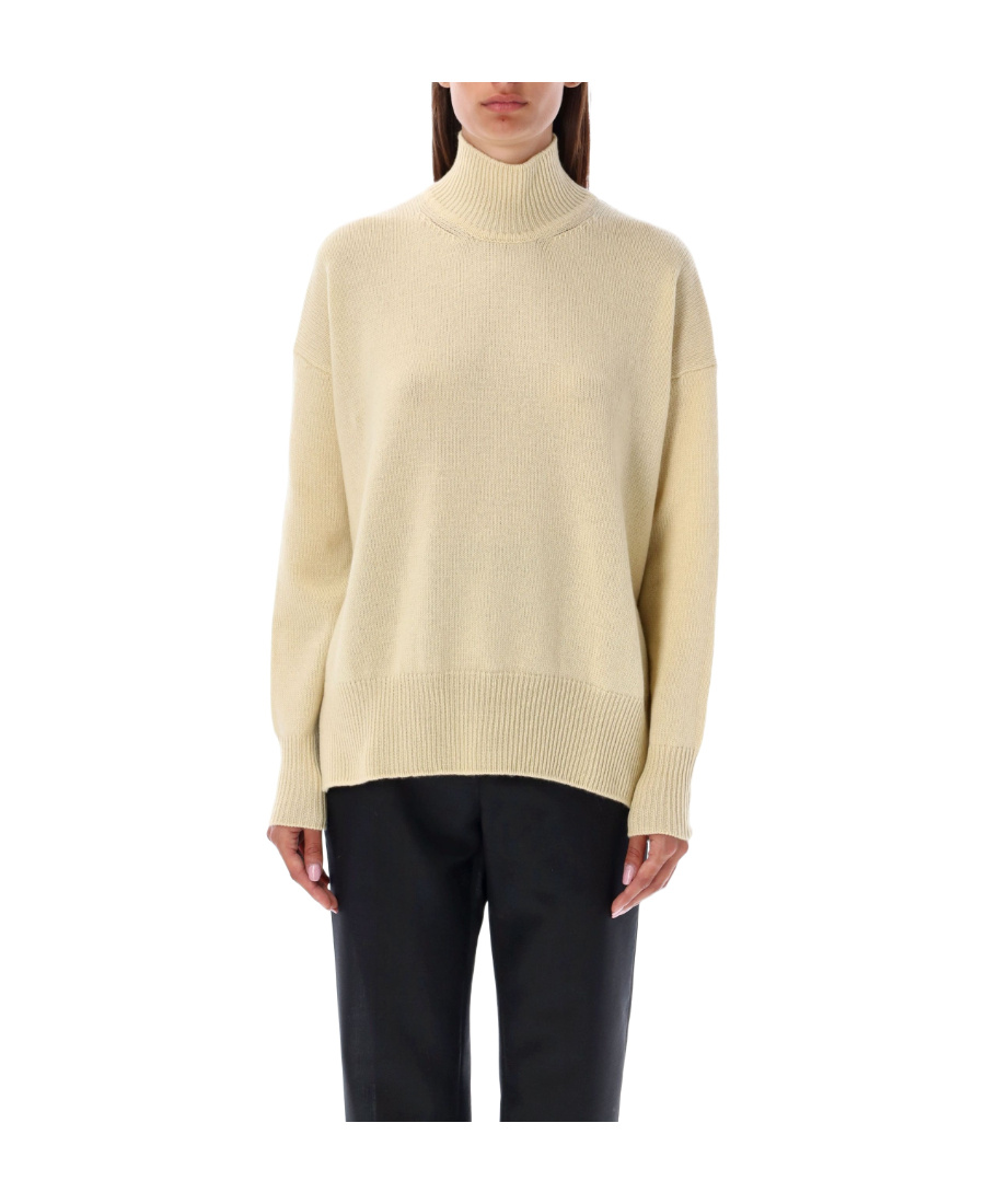 Jil Sander High-neck Knitted Jumper In Nude