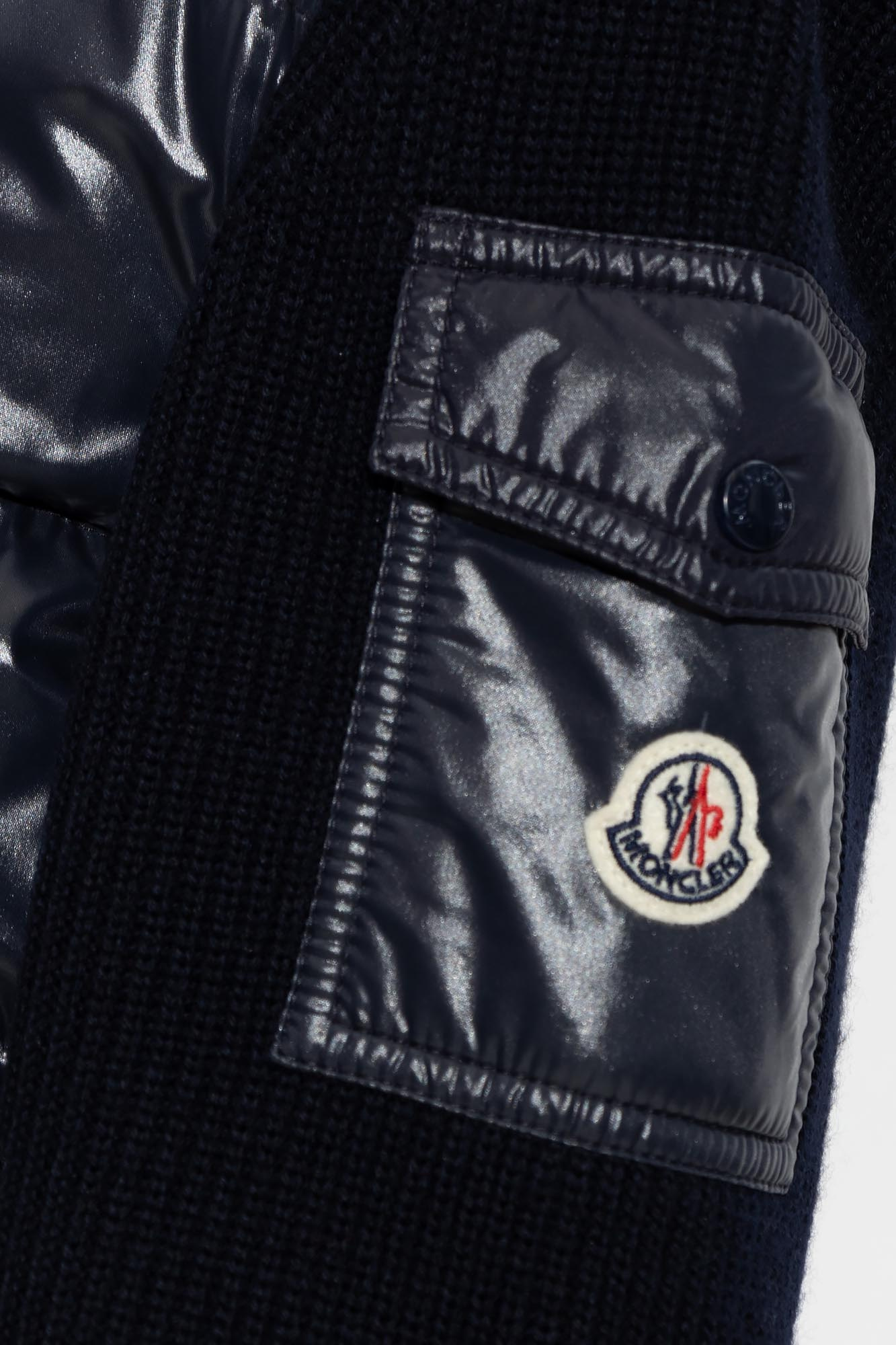 Moncler Navy Virgin Wool Jacket In Blue