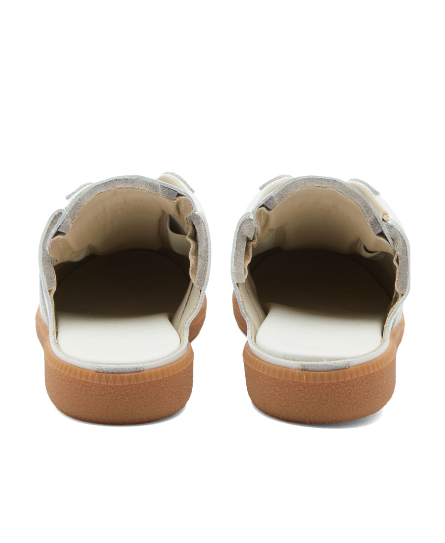 Maison Margiela Lace-up Panelled Slippers In White