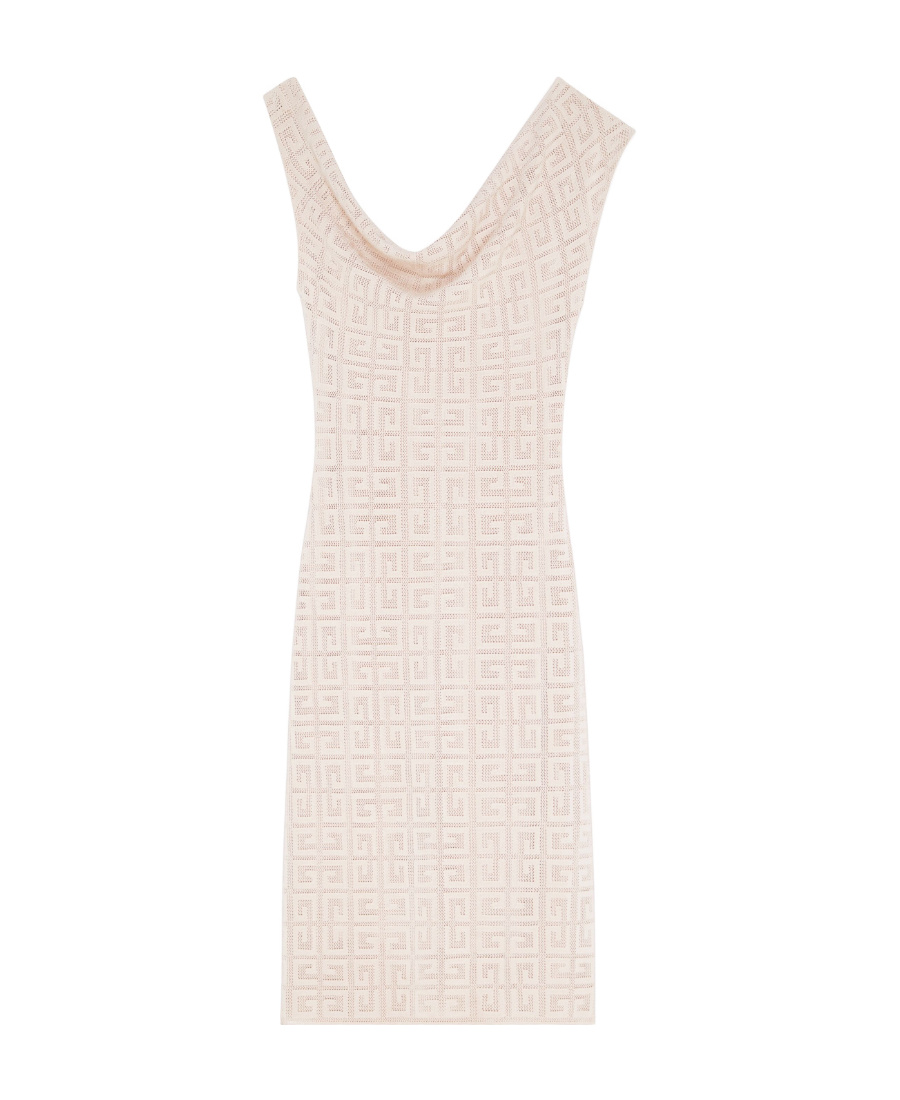 Givenchy Draped Dress In 4g Jacquard In Blush Pink