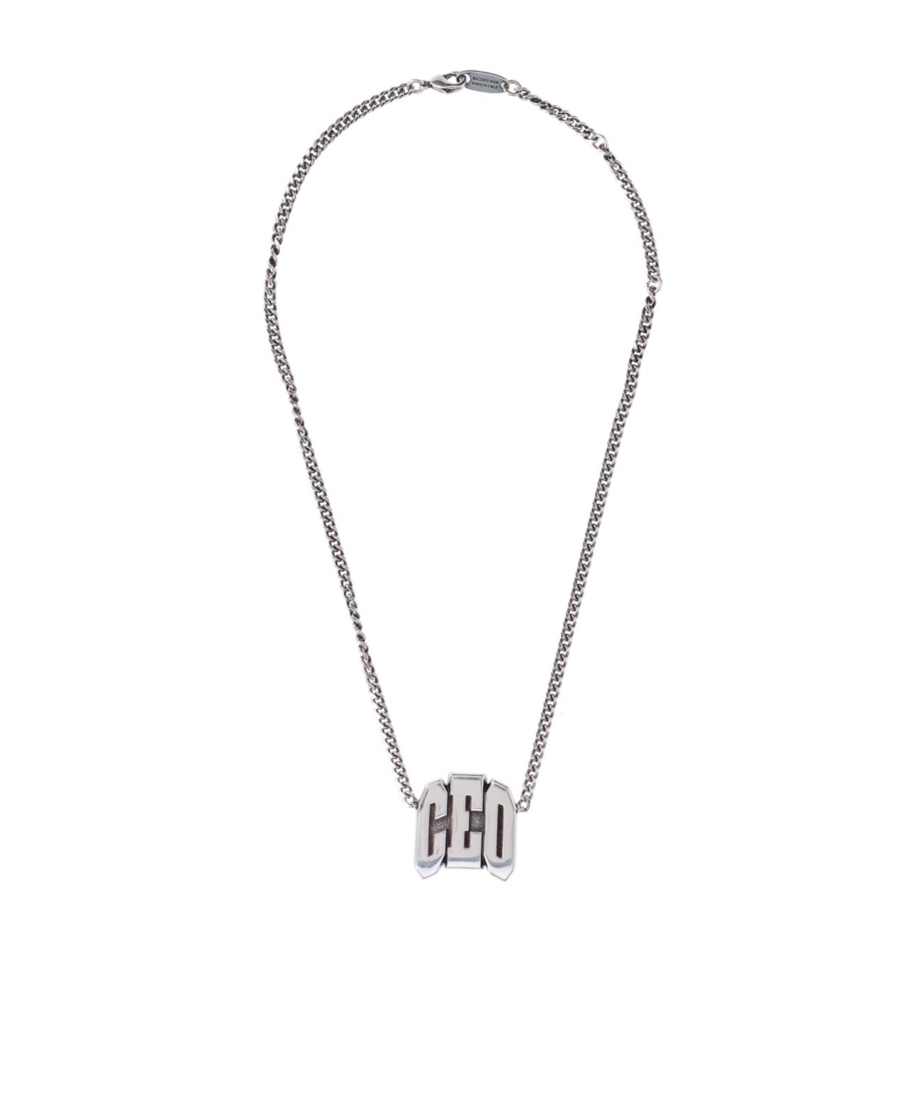 Balenciaga "3letter Ceo" Necklace In Gray