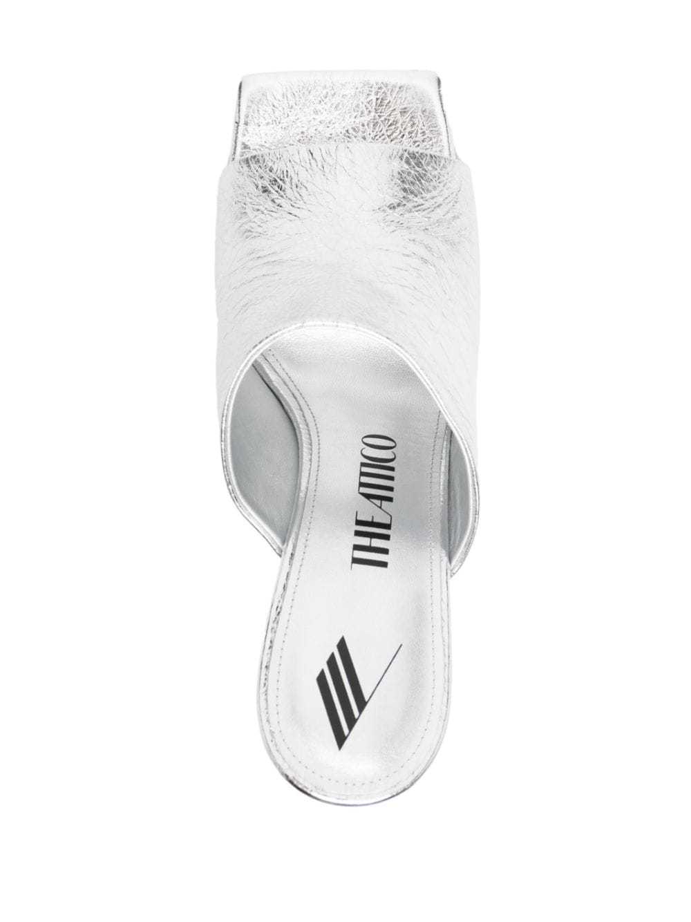 Attico Cheope 105mm Laminated Leather Mules In White