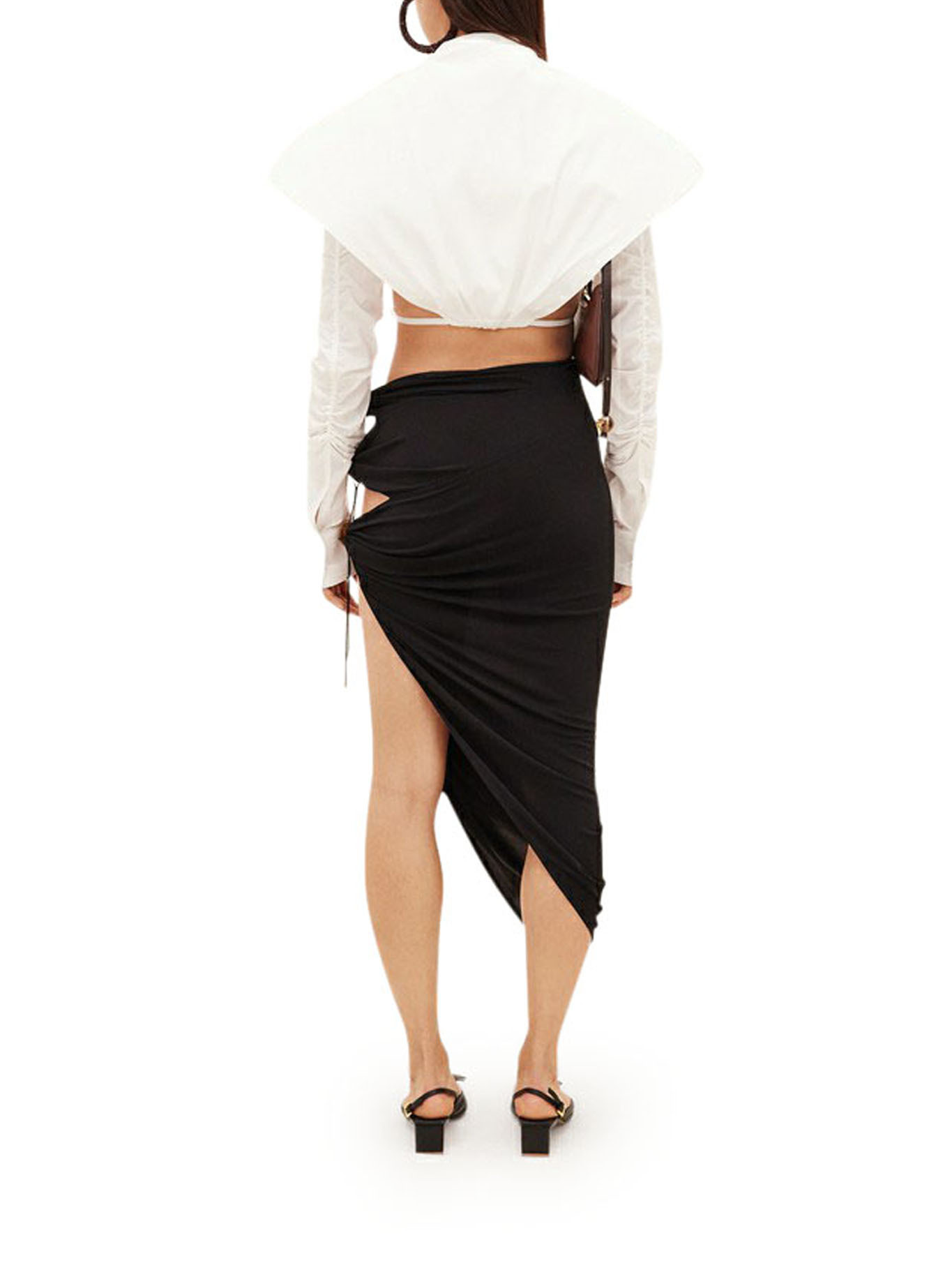 Jacquemus Black Le Raphia 'la Jupe Perola' Midi Skirt In Black