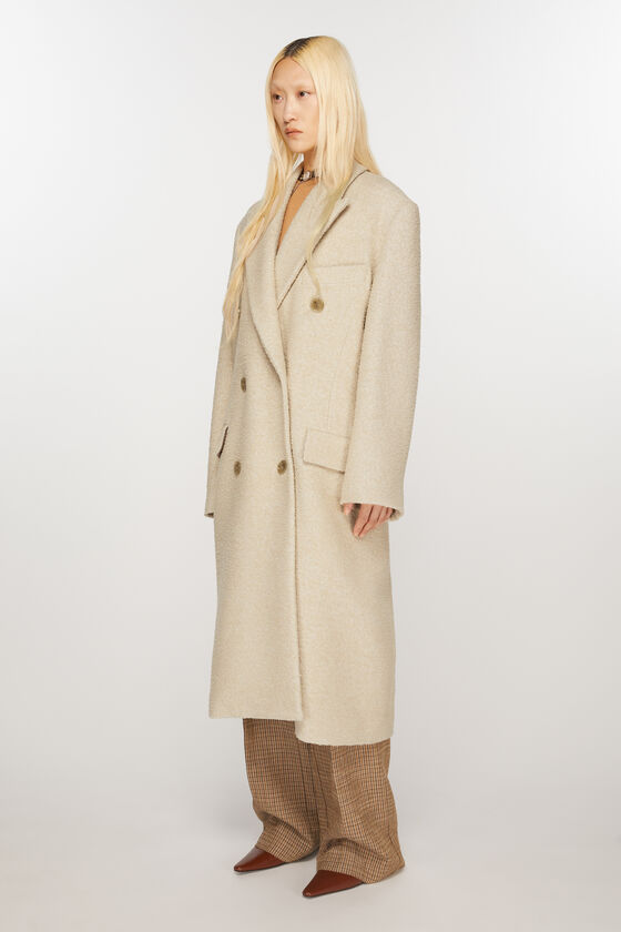 Acne Studios Textured Wool-blend Double-breasted Coat In Nude
