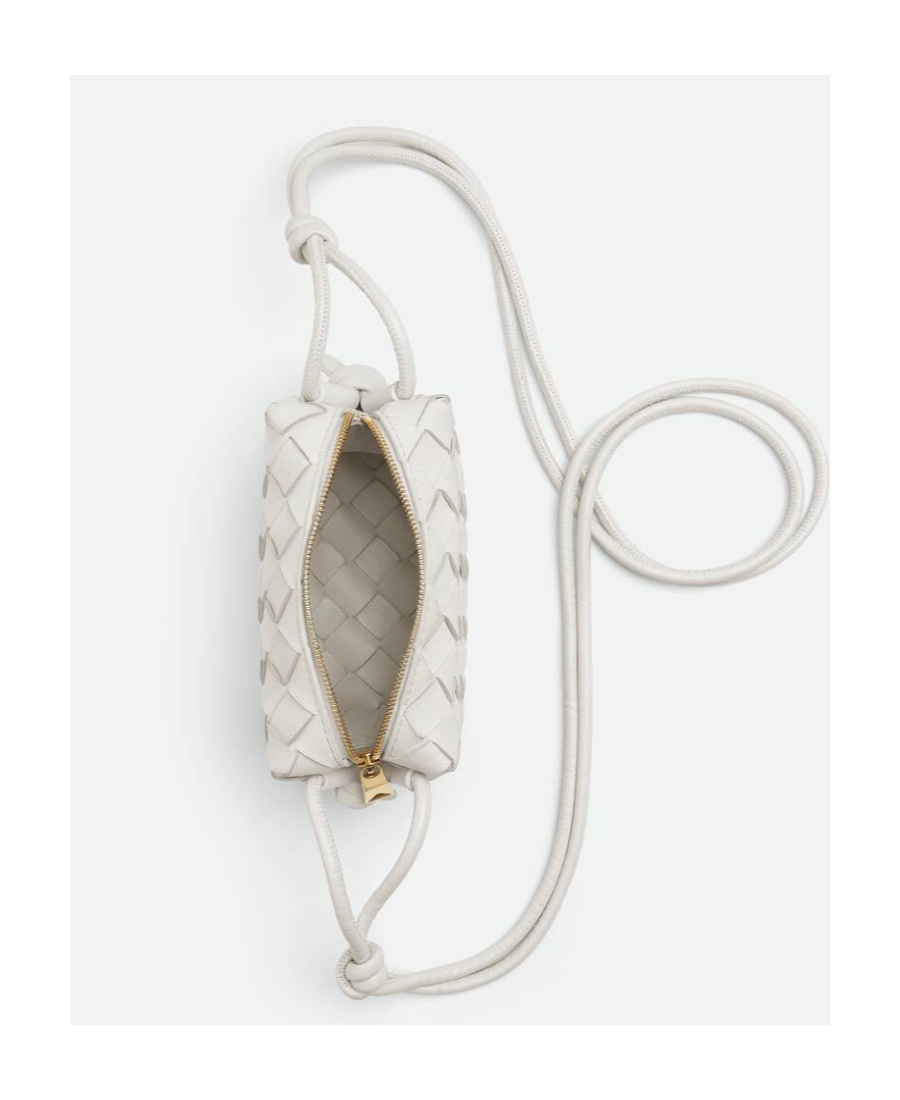 Bottega Veneta Logo Camera Shoulder Bag In White