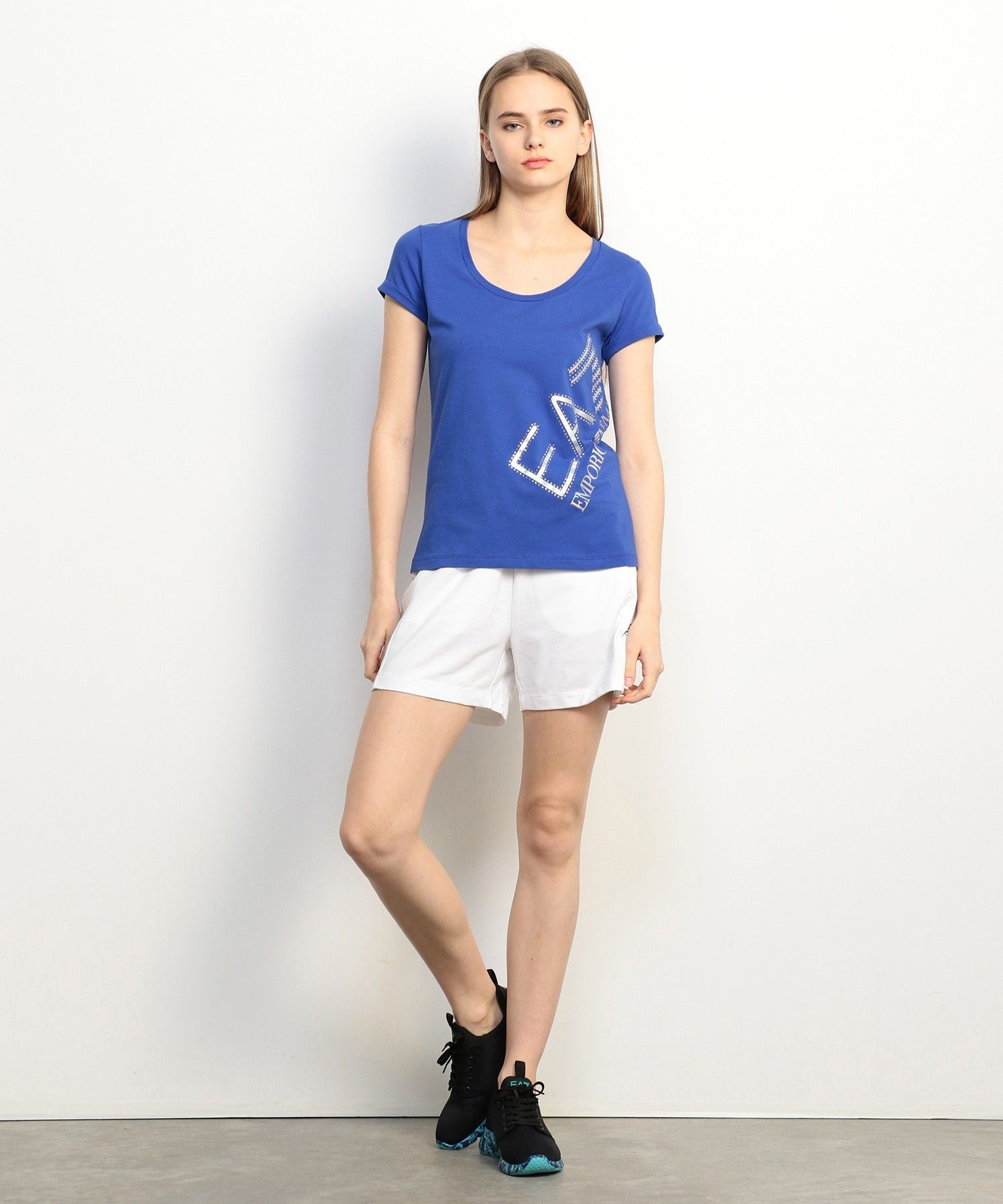 EA7 LOGO PRINTED SPORTS SHORTS 