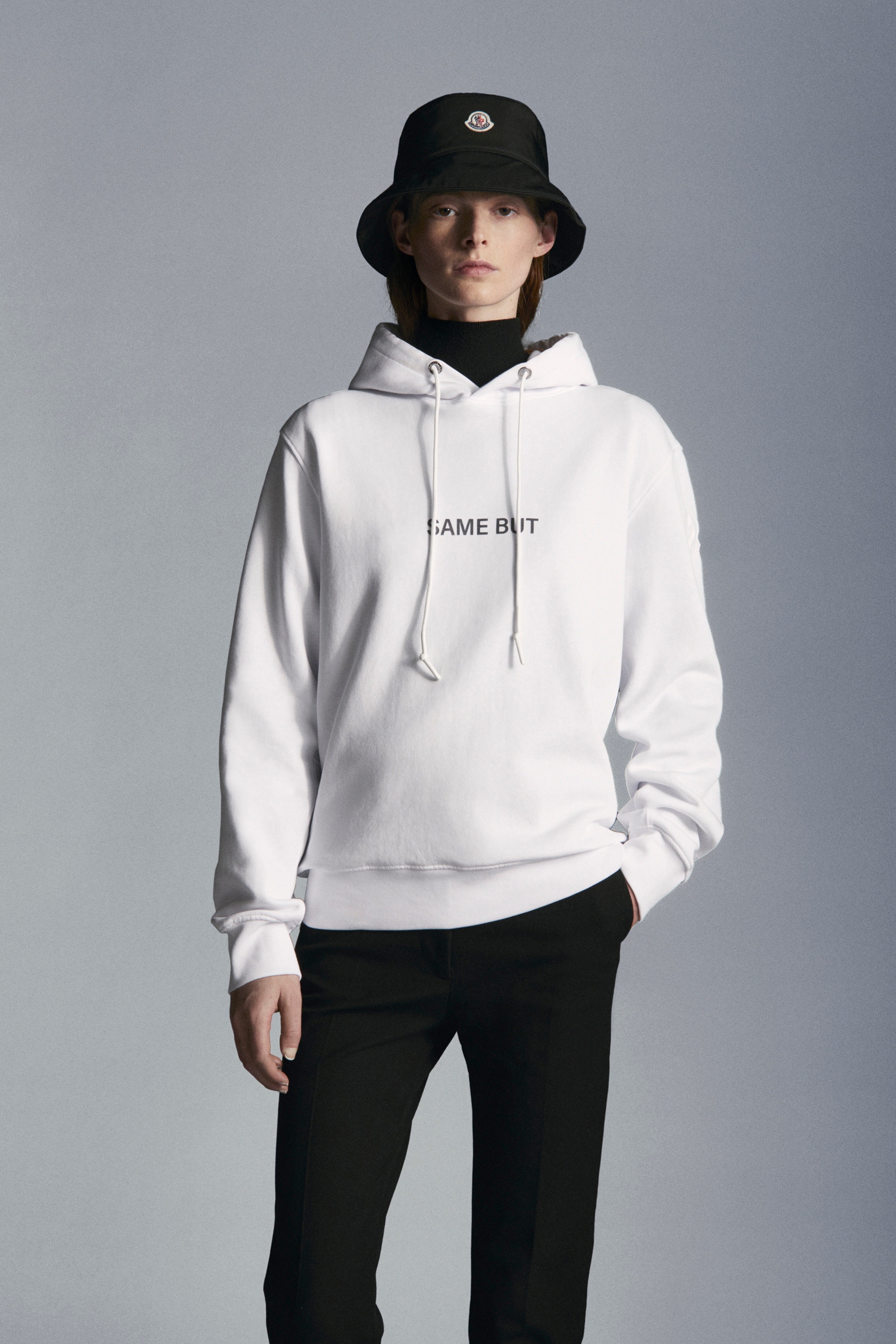 Moncler Slogan-print Hoodie In White