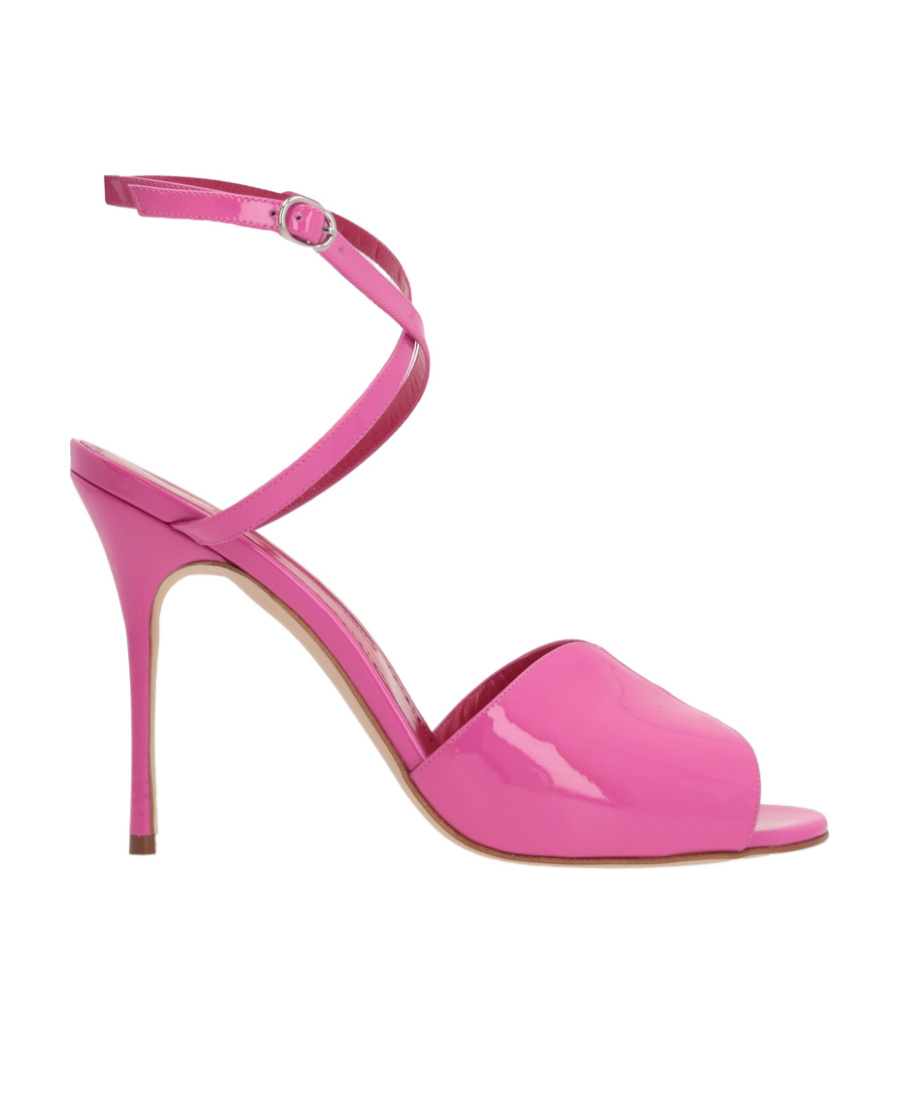 Manolo Blahnik Multicolor Calfskin Stiletto Heel Sandals In Pink
