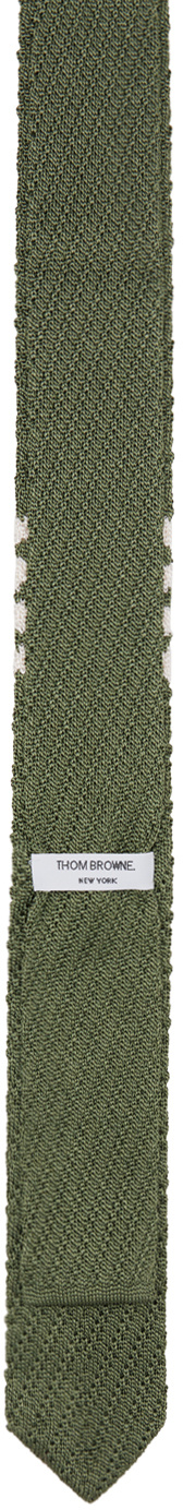 Shop Thom Browne Knitted Tie In Green