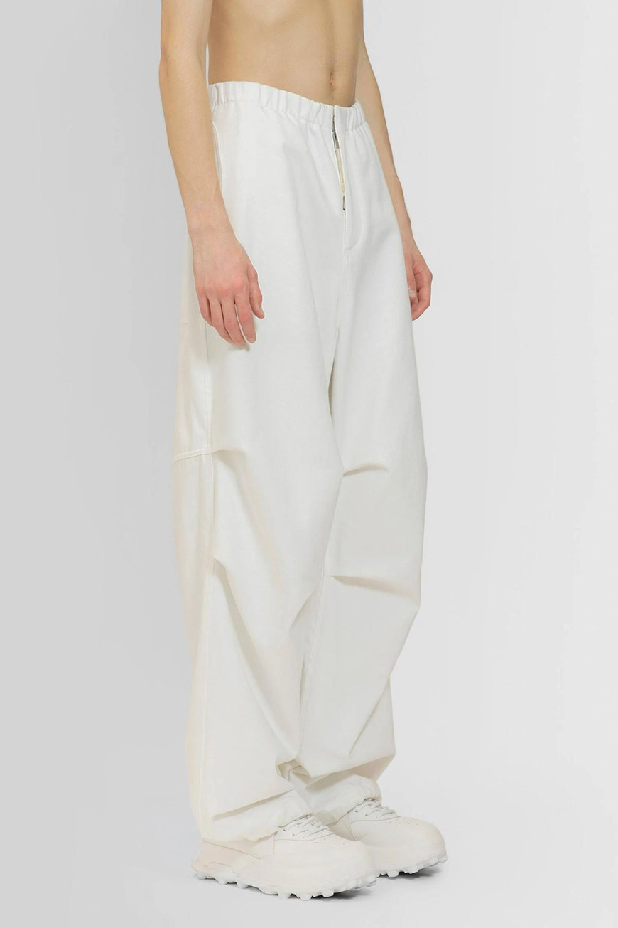 Jil Sander Trousers Cotton Drawstring Cuffs In White