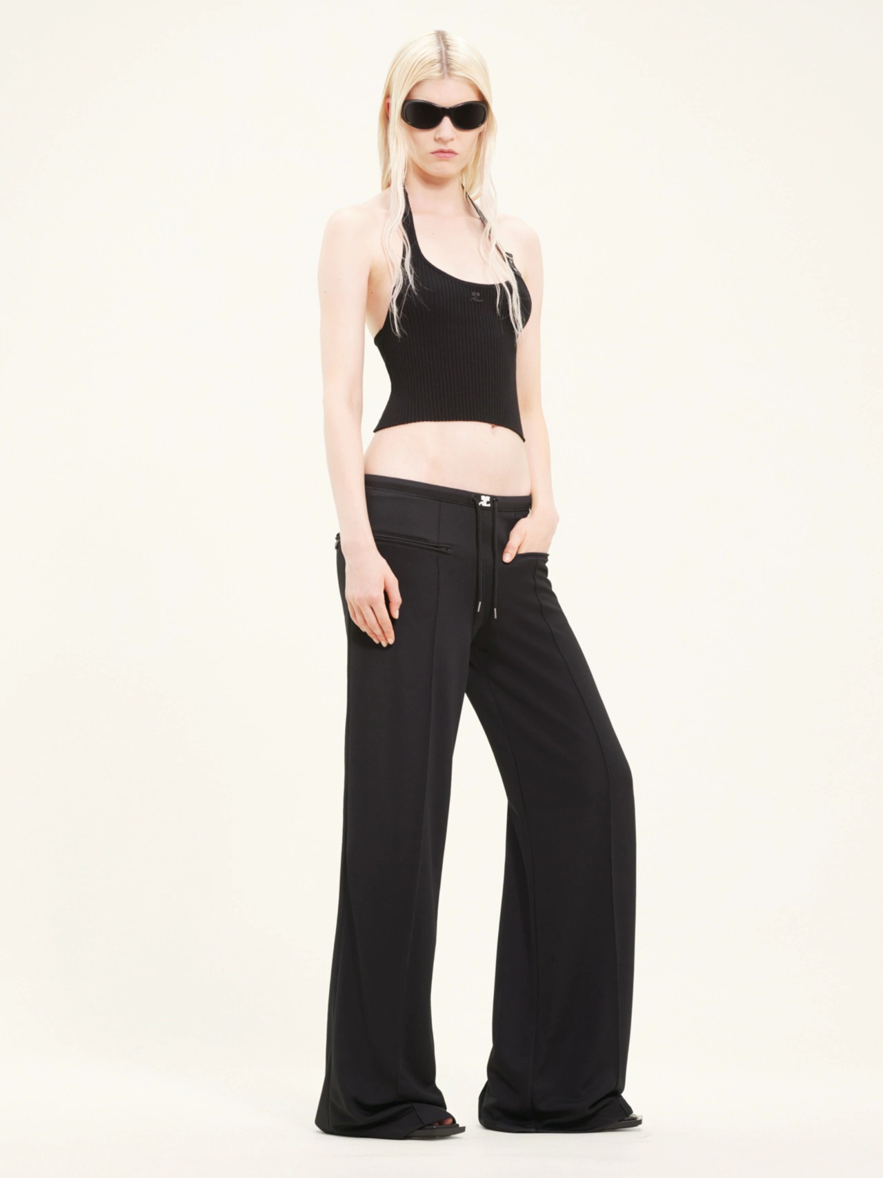 Shop Courrèges Interlock Track Pants In Black