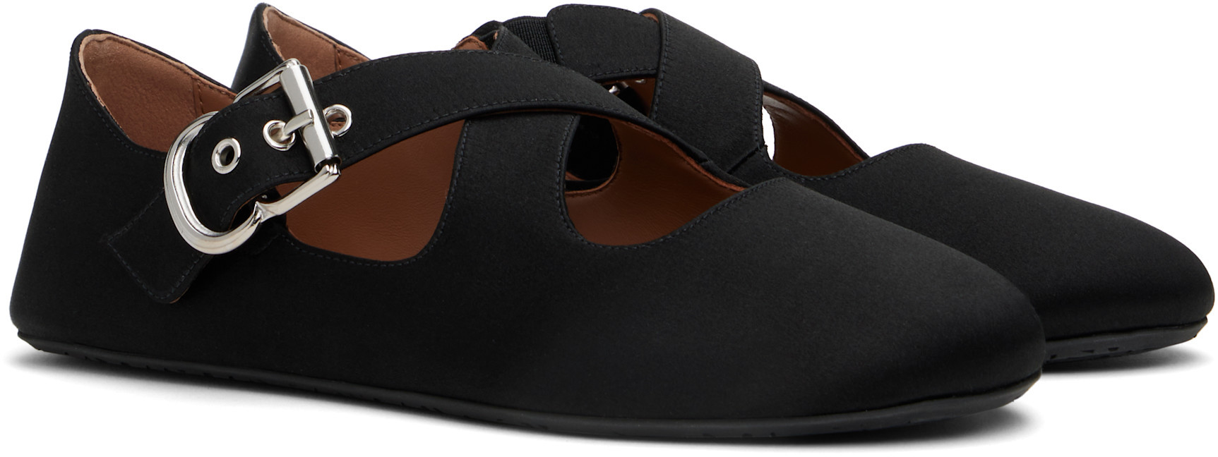 ALAÏA CROSS STRAP BALLET FLATS
