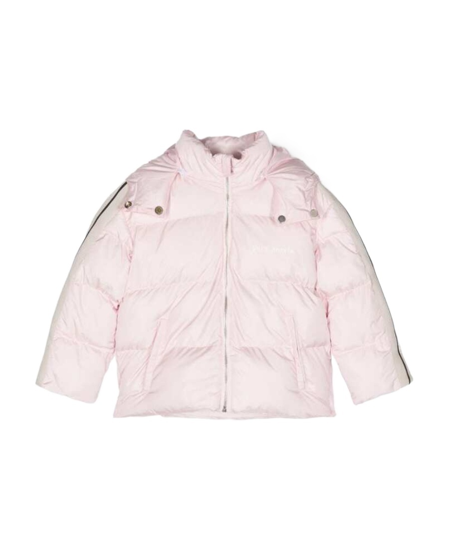 Palm Angels Logo-print Quilted Hooded Jacket In Pink