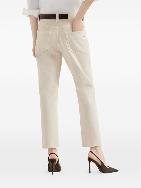 Brunello Cucinelli Five-pocket Straight Jeans In Nude