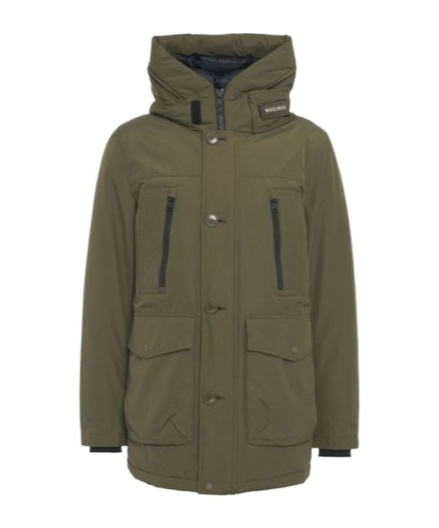 Woolrich Hooded Padded Parka In Green