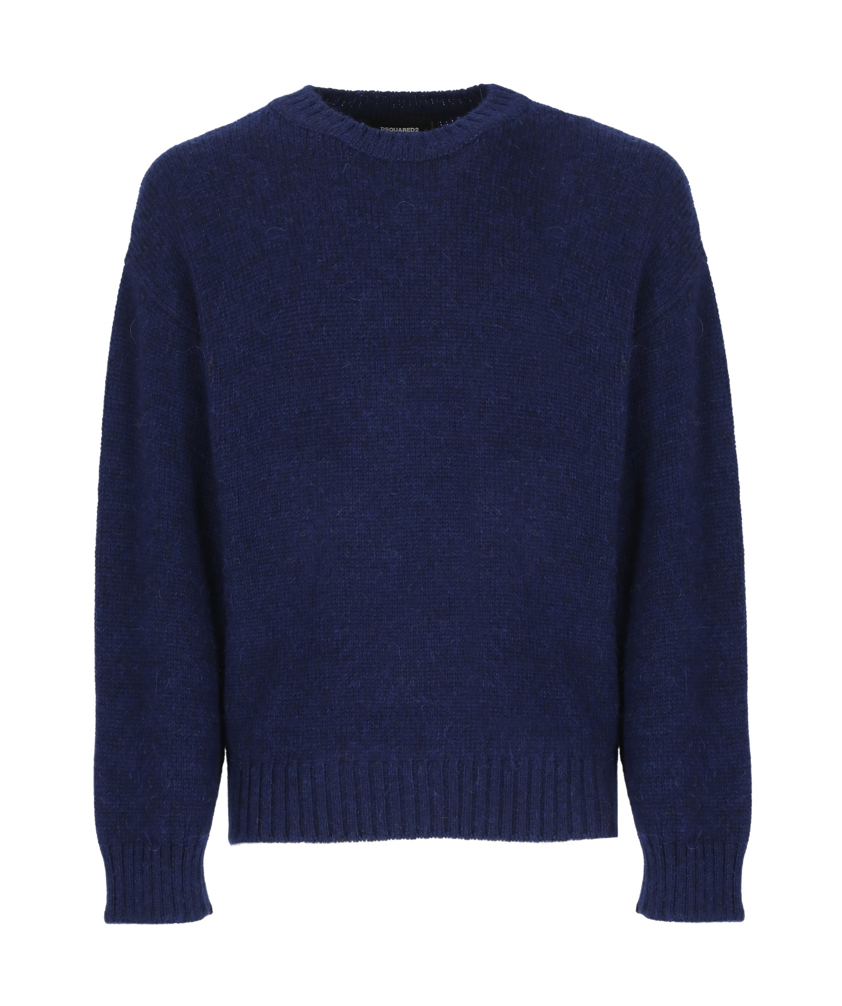 Dsquared2 Man Sweater Navy Size L Alpaca Wool In Black