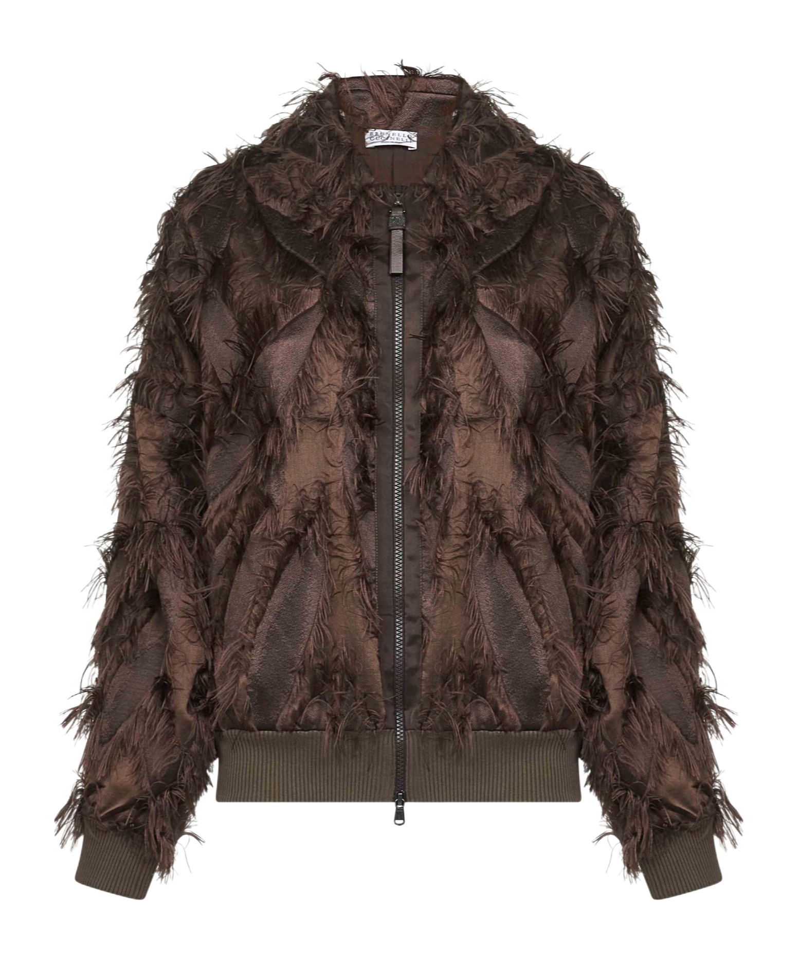 Brunello Cucinelli Zip-up Bomber Jacket In Brown