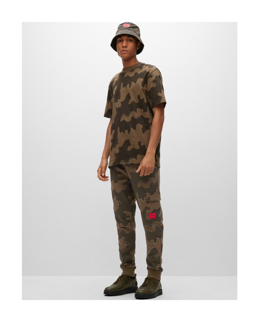 Shop Hugo Boss Logo Patch Drawstring Trousers In Black