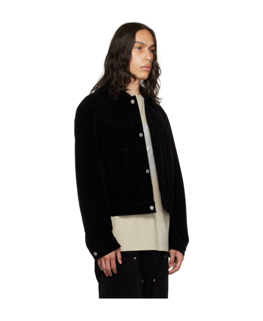 We11 Done Lapel Button Casual Jacket In Black