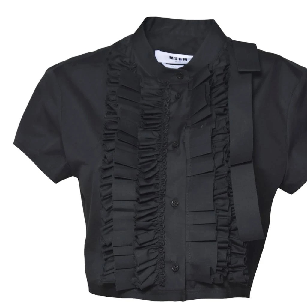Msgm Ruffled Shirt In Black