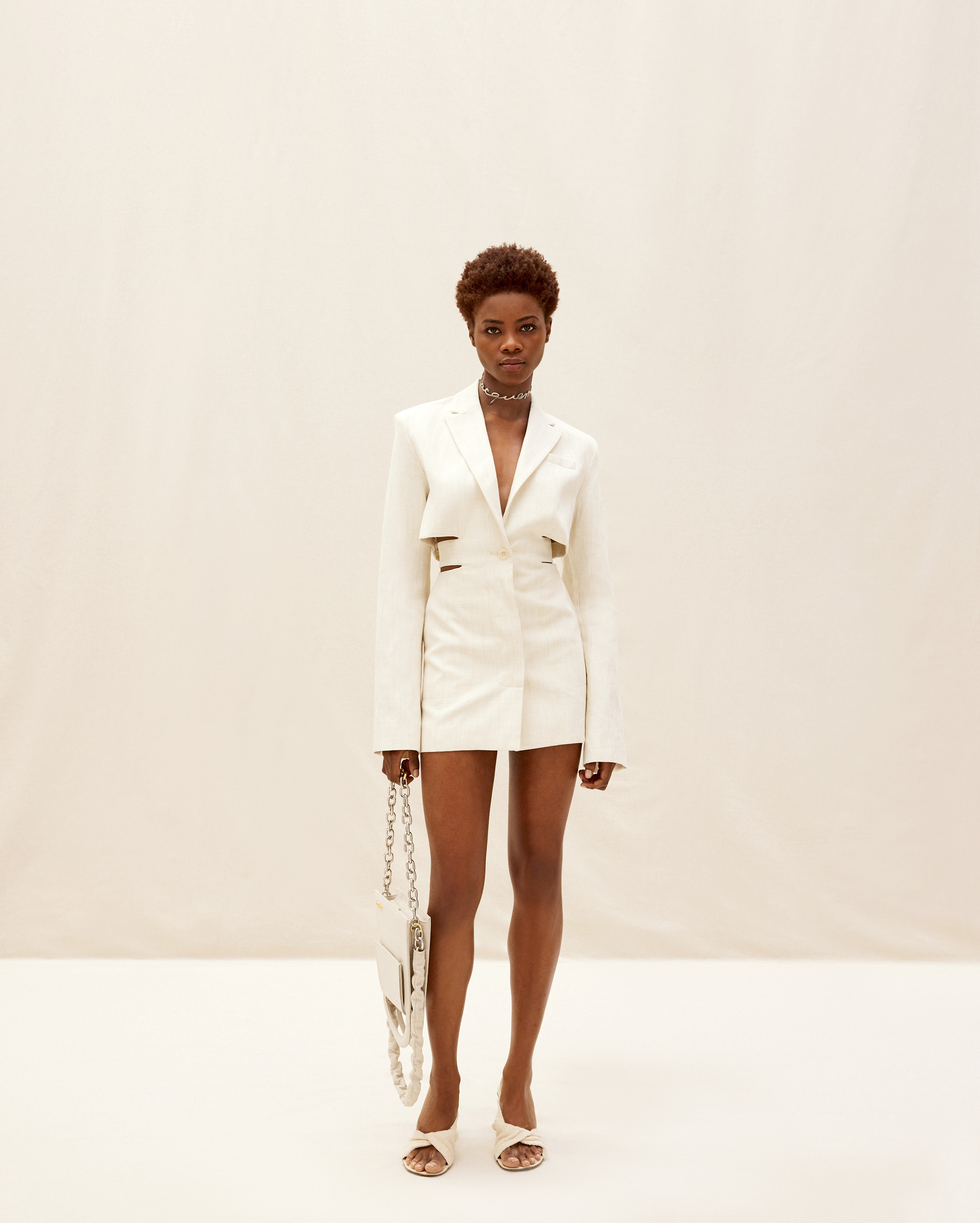 Jacquemus Suit Jacket Mini Dress In White