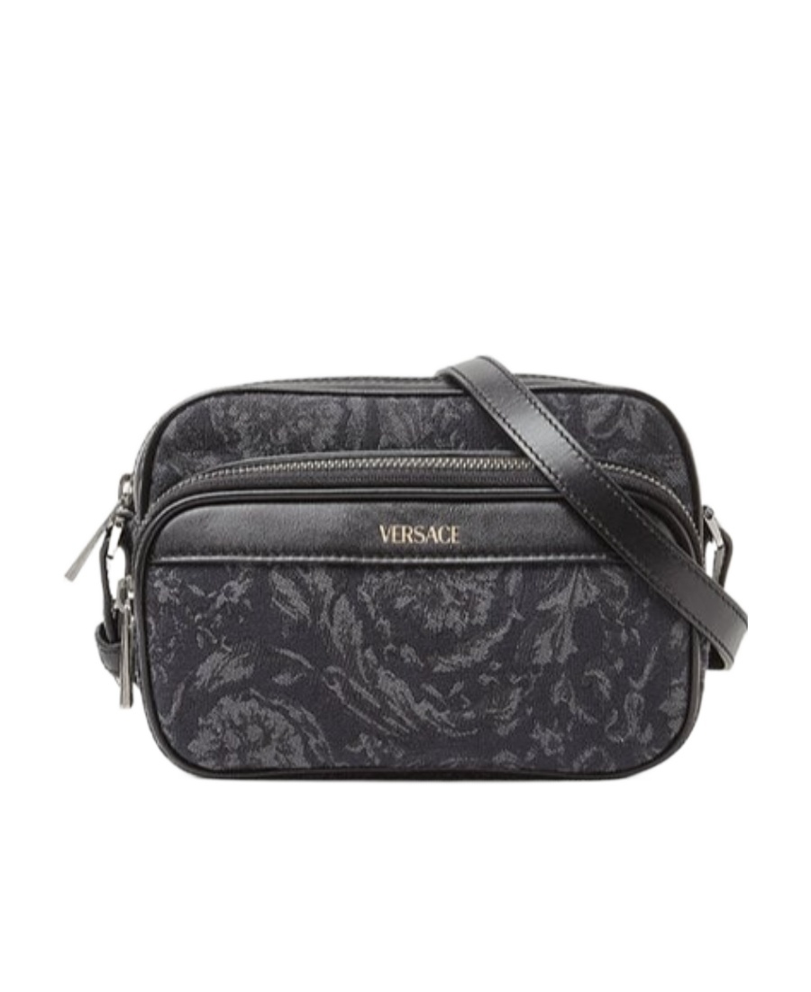 Versace Barocco Athena Messenger Bag In Black