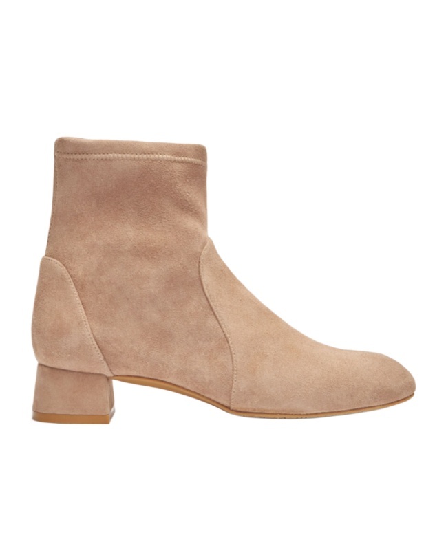 Shop Stuart Weitzman 35mm Grace Sock Ankle Boots In Nude