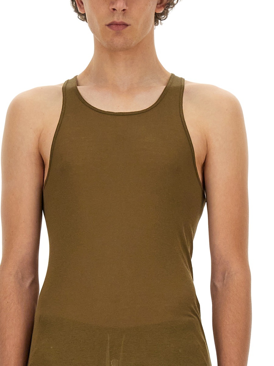 Rick Owens Organic Cotton Tank Top In Brown